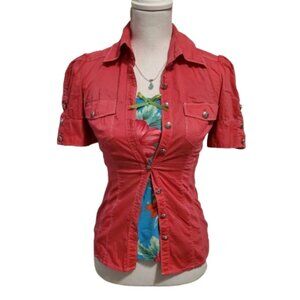 BEBE hot pink blouse